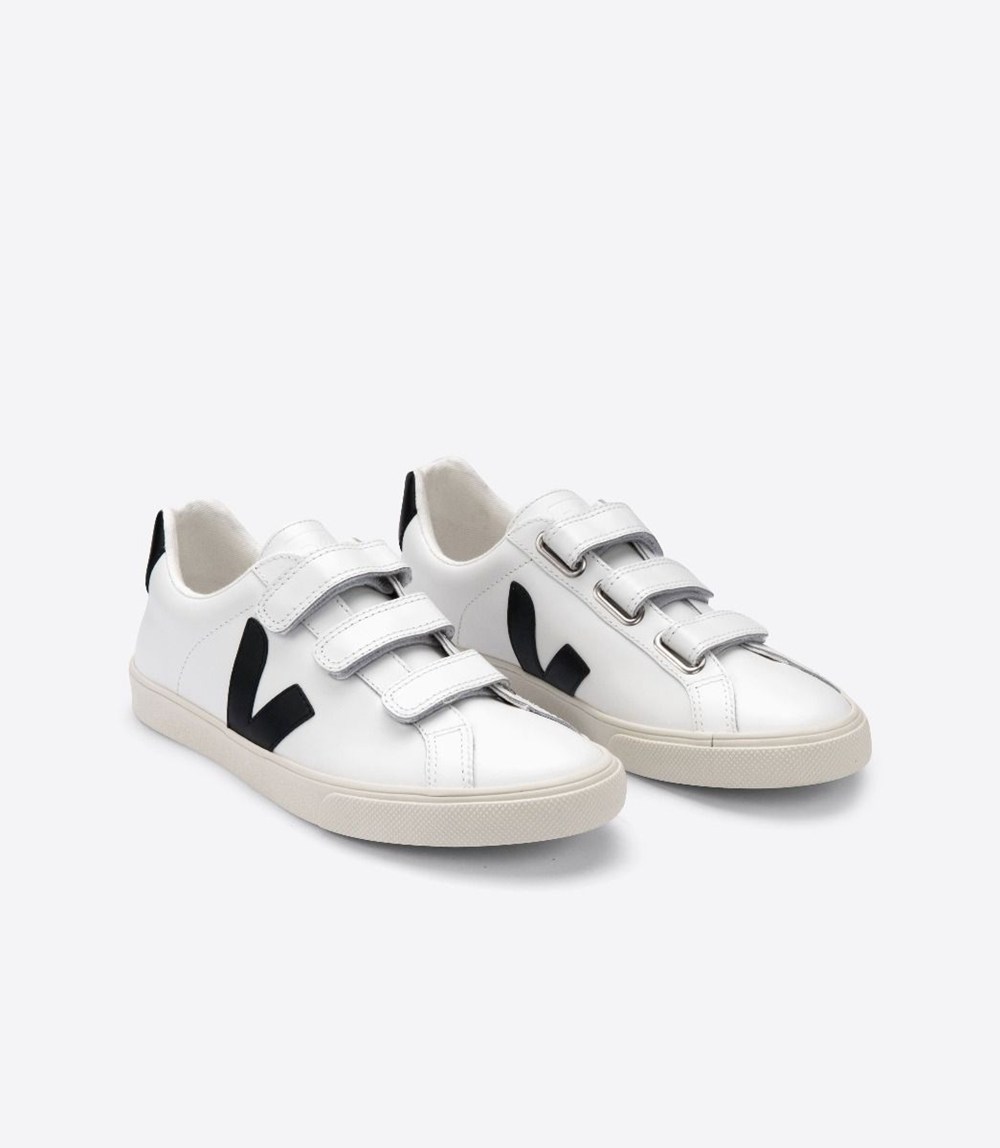 Veja Sneakers Dam - 3-Lock Läder - Vita/Nigga - 486715-AJM